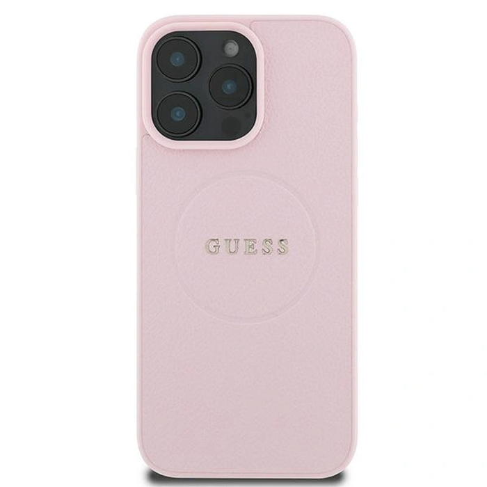 Guess GUHMP16LPGHSMMP Apple iPhone 16 Pro hardcase Grained Ring MagSafe pink