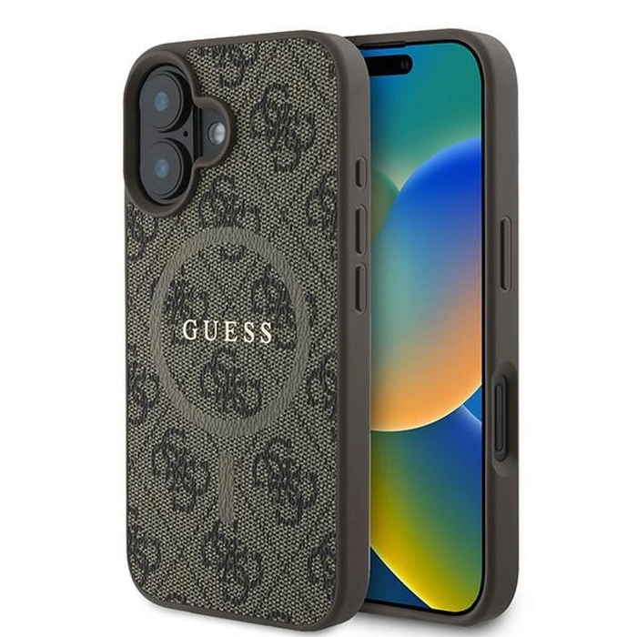 Guess GUHMP16MG4GFRW Apple iPhone 16 Plus hardcase 4G Ring Classic Logo MagSafe brown