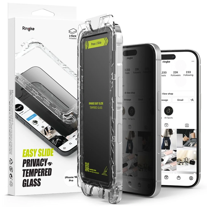 Ringke Easy Slide Apple iPhone 16 Pro Privacy [2 PACK]