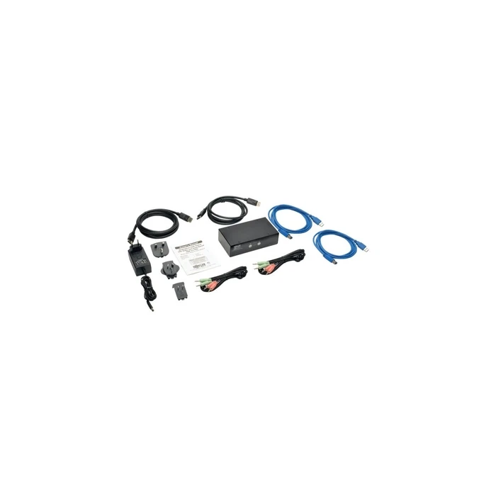 Eaton 2-θυρών DisplayPort KVM Switch 4K 60 Hz με ήχο, καλώδια και κοινή χρήση περιφερειακών USB