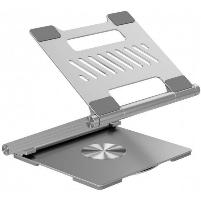 CANYON Laptop Stand with Integrated Hub (HDMI, 2×USB-A, RJ45, PD) — Silver