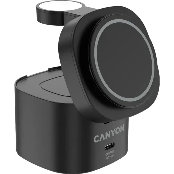Canyon 4-in-1 Wireless Charging Station 30W with 1m Cable - Black