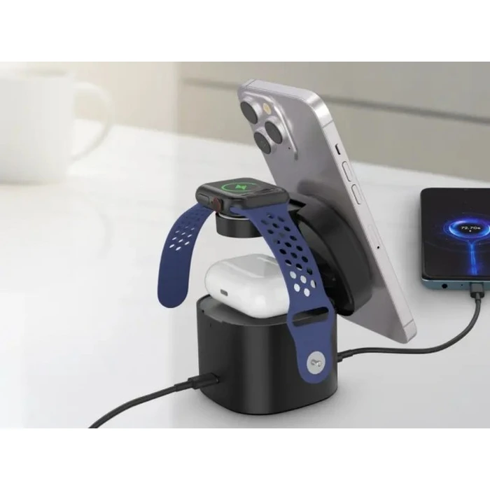 Canyon 4-in-1 Wireless Charging Station 30W with 1m Cable - Black