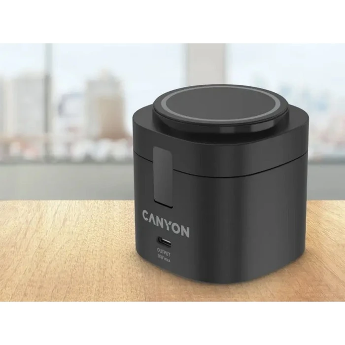 Canyon 4-in-1 Wireless Charging Station 30W with 1m Cable - Black