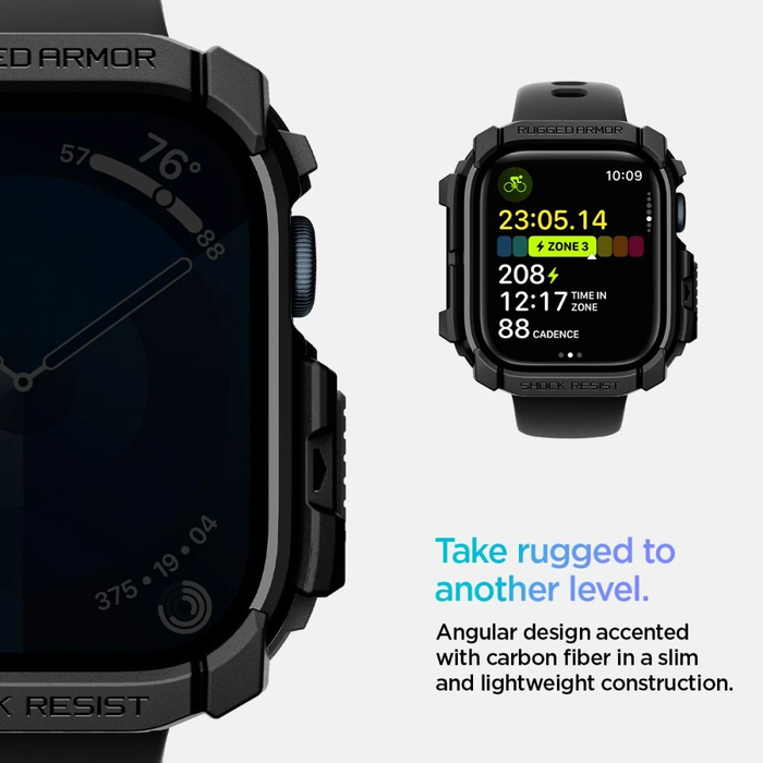 Case Spigen Rugged Armor Apple Watch 10 / 11 42mm Matte Black