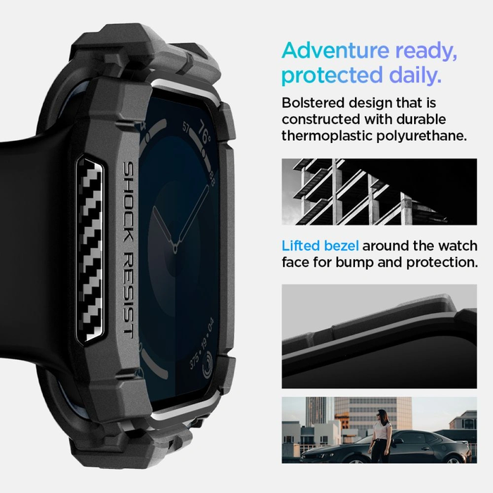 Case Spigen Rugged Armor Apple Watch 10 / 11 42mm Matte Black