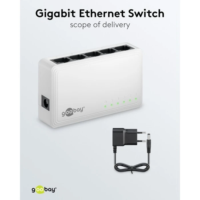 Goobay Gigabit Ethernet Switch 5 Θυρών 64563 - Λευκό