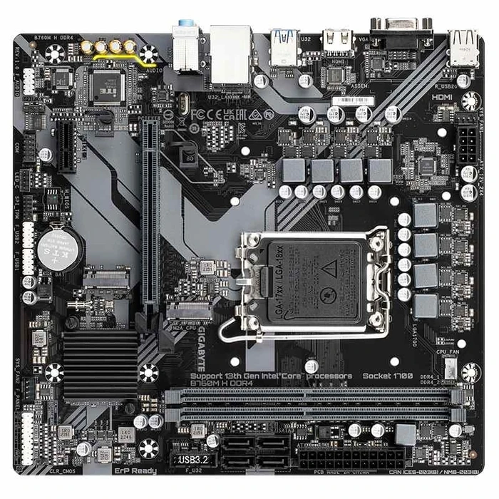 Motherboard Gigabyte Intel 1700 B760M H DDR4 (rev. 1.0)
