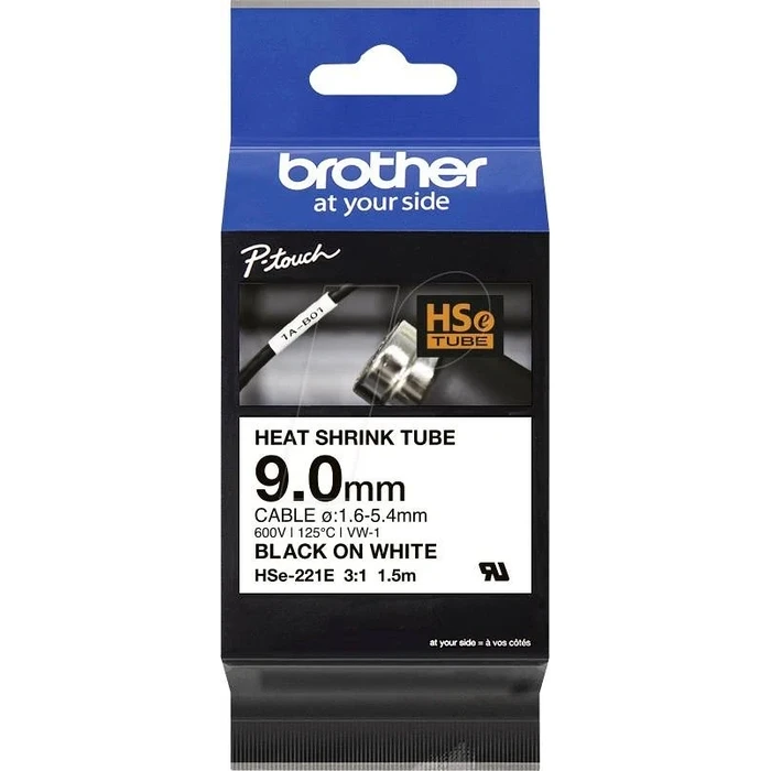 Ταινία Ετικετογράφου Brother - Roll 0.9cm x 1.5 m - Black to White