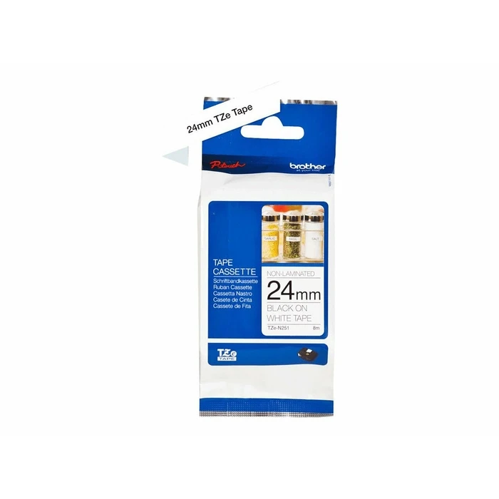 Ταινία Ετικετογράφου Brother P-Touch TZe-N251 - 24 mm x 8 m - Black to White