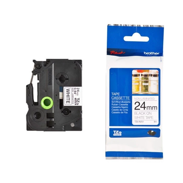 Ταινία Ετικετογράφου Brother P-Touch TZe-N251 - 24 mm x 8 m - Black to White