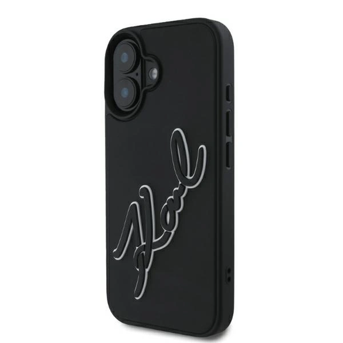 Karl Lagerfeld KLHCP16S3DRKSDLK Apple iPhone 16 hardcase 3D Rubber Signature black