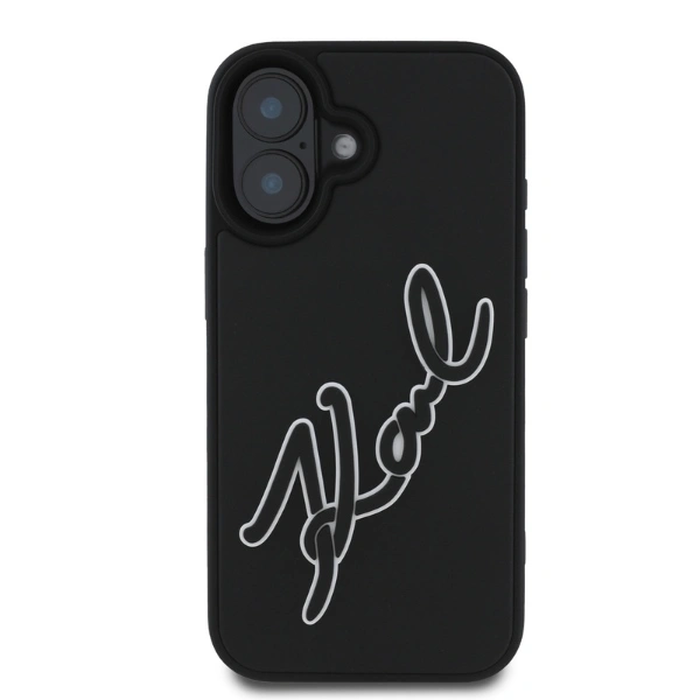Karl Lagerfeld KLHCP16S3DRKSDLK Apple iPhone 16 hardcase 3D Rubber Signature black