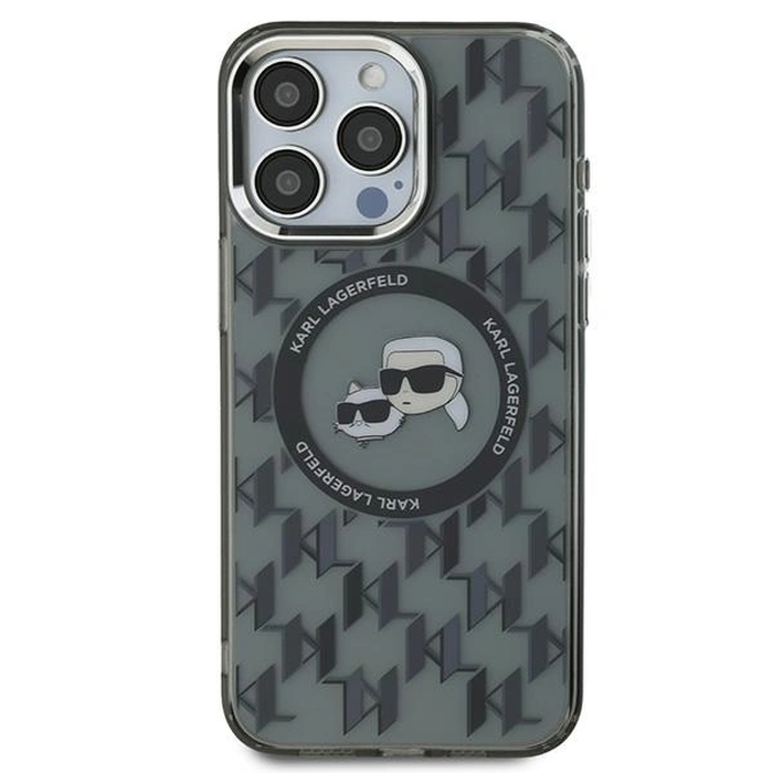 Karl Lagerfeld KLHMP15LHMCKMHK Apple iPhone 15 Pro IML Monogram Karl&Choupette Head MagSafe black