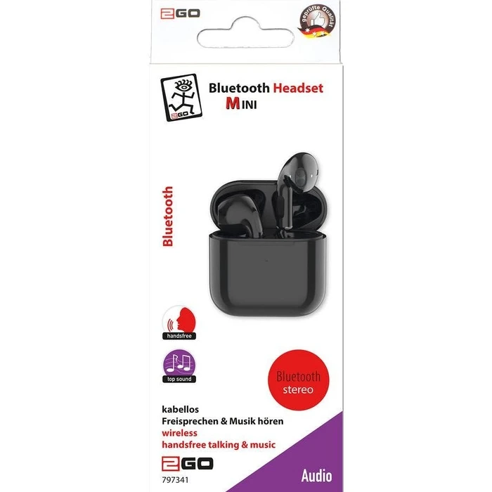 Bluetooth Handsfree 2GO "TWS Mini" - Black