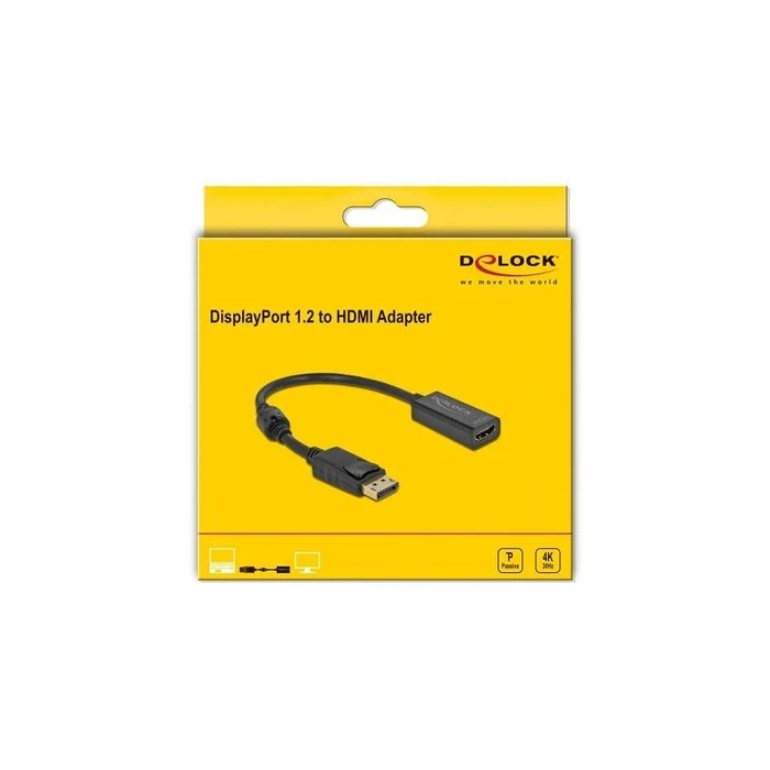 Αντάπτορας DisplayPort Delock -> HDMI socket 4K Passiv Black