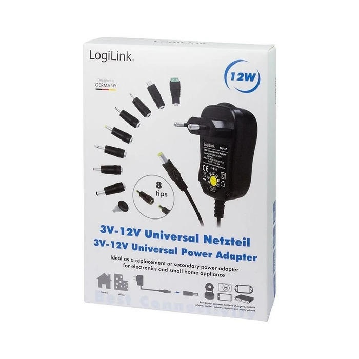 Φορτιστής Πρίζας Logilink universal with USB-Port, 3-12V, 24W