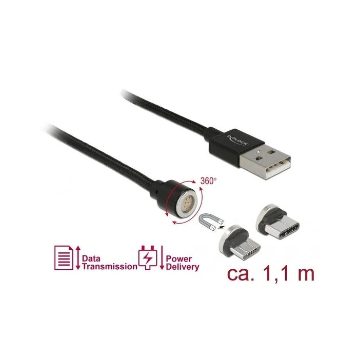 Καλώδιο USB Delock magnetic charging/data > Micro-B/USB-C