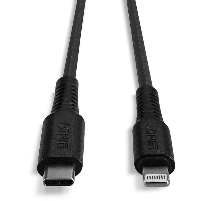 Καλώδιο USB Lindy USB-C to Lightning cable Black 0.5m amplifies