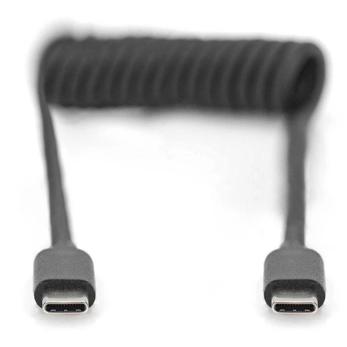 Καλώδιο USB Digitus USB-C->USB-C spiral 1m Black