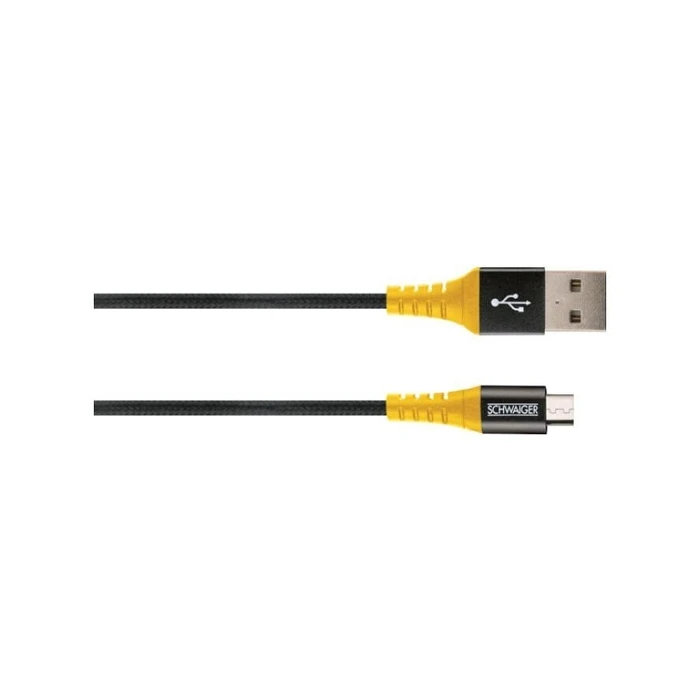 Καλώδιο USB Schwaiger USB 2.0 A>Micro USB 1,2m Black/yellow