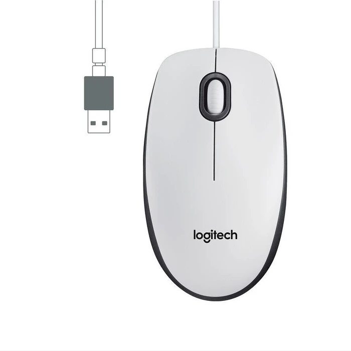 Ποντίκι Ενσύρματο Logitech USB M100 White