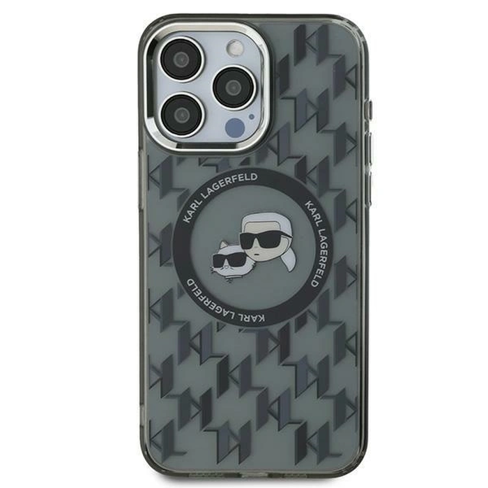 Karl Lagerfeld KLHMP15SHMCKMHK Apple iPhone 15 IML Monogram Karl&Choupette Head MagSafe black