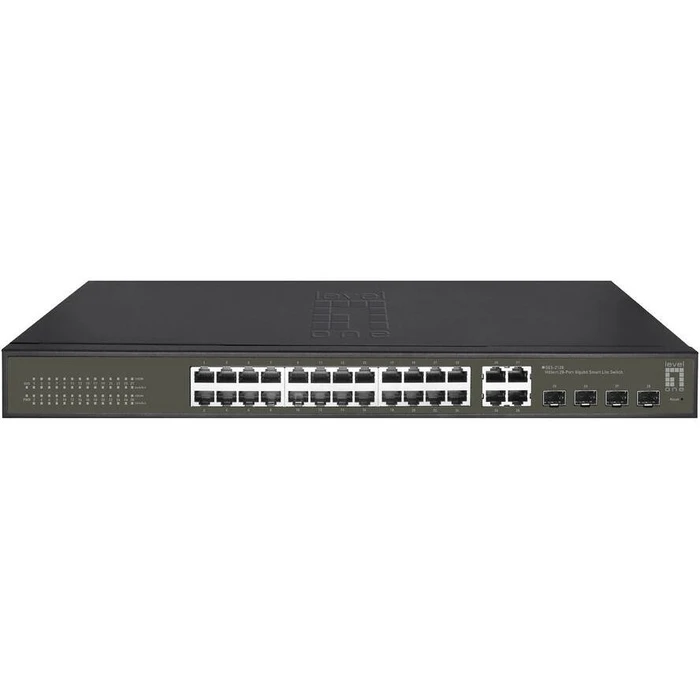 Network Switch LevelOne 24x GE GES-2128 4xGE 4xGSFP 19" Hilbert