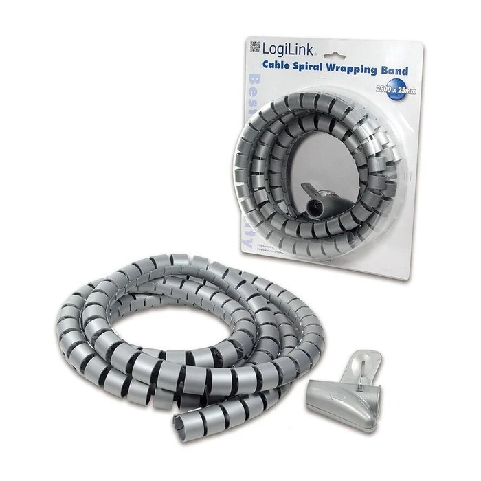 Σπιράλ Καλωδίων Logilink spiral cable hose gray 2.5m