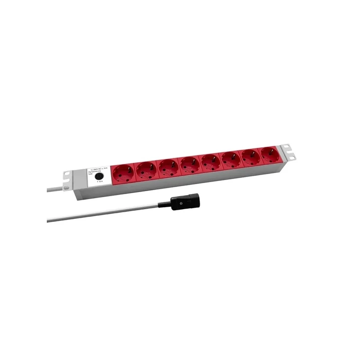 Πολύπριζο EFB 19" 1HE 8xCEE 7/3 red, supply line C14