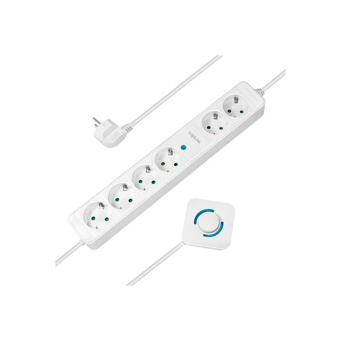 Πολύπριζο Logilink 6-fach,6xCEE 7/3,m.with foot switch,1,5