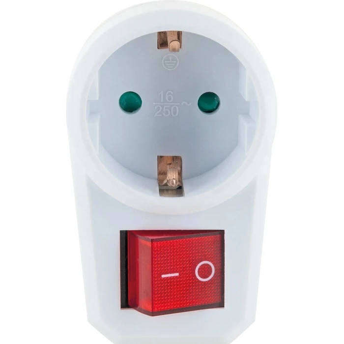 Μονόπριζο με Διακόπτη Schwaiger 1xSchuko with switch White
