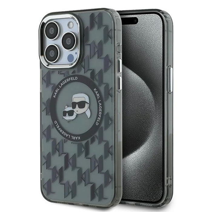 Karl Lagerfeld KLHMP15XHMCKMHK Apple iPhone 15 Pro Max IML Monogram Karl&Choupette Head MagSafe black