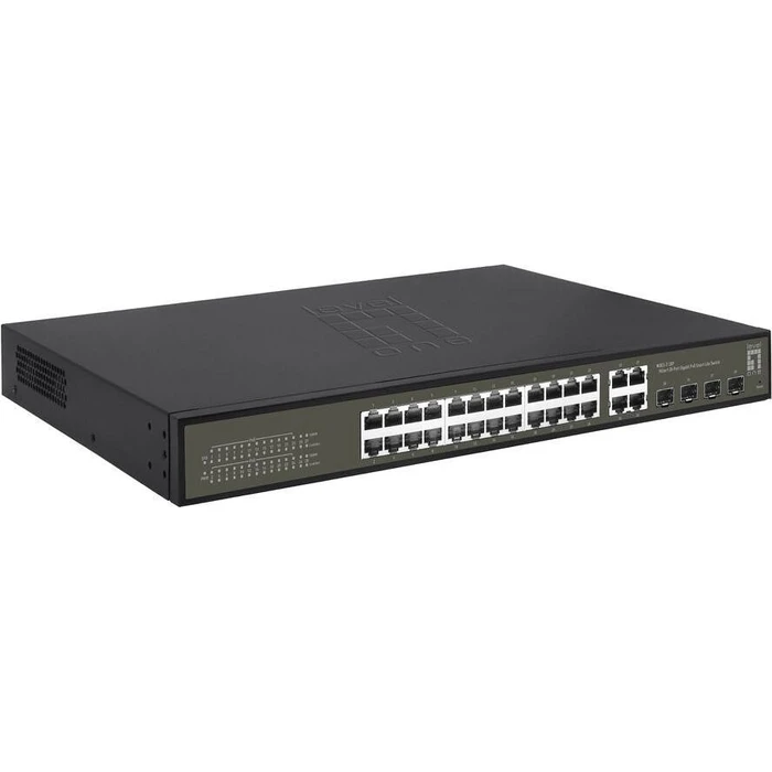 Network Switch LevelOne 24x GE GES-2128P 4xGSFP 19" 380W 24xPoE+