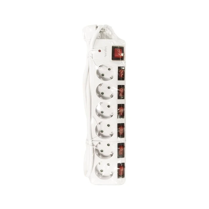 Πολύπριζο Logilink 6-fach,6xCEE 7/3,m. 7switches,white