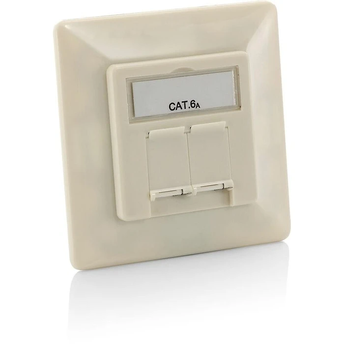 Πρίζα Δικτύου Equip Aufputz Frontplatte Cat6A 2x RJ45 RAL 1013 Perlwhite(White)