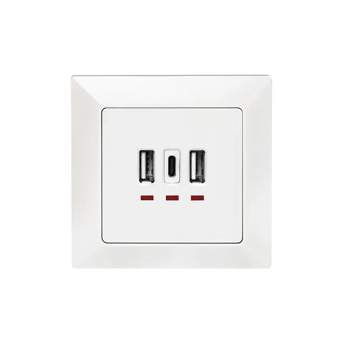 Πρίζα Logilink flush-mounted socket, 2x USB-A, 1x USB-C
