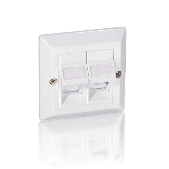 Πρίζα Δικτύου Equip box nur Frontplatte 2 Keystone 45° RAL 9010(White)