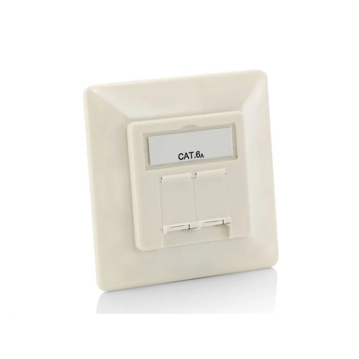 Πρίζα Δικτύου Equip Aufputz Frontplatte Cat6A 2x RJ45 RAL 9010 Reinwhite(White)