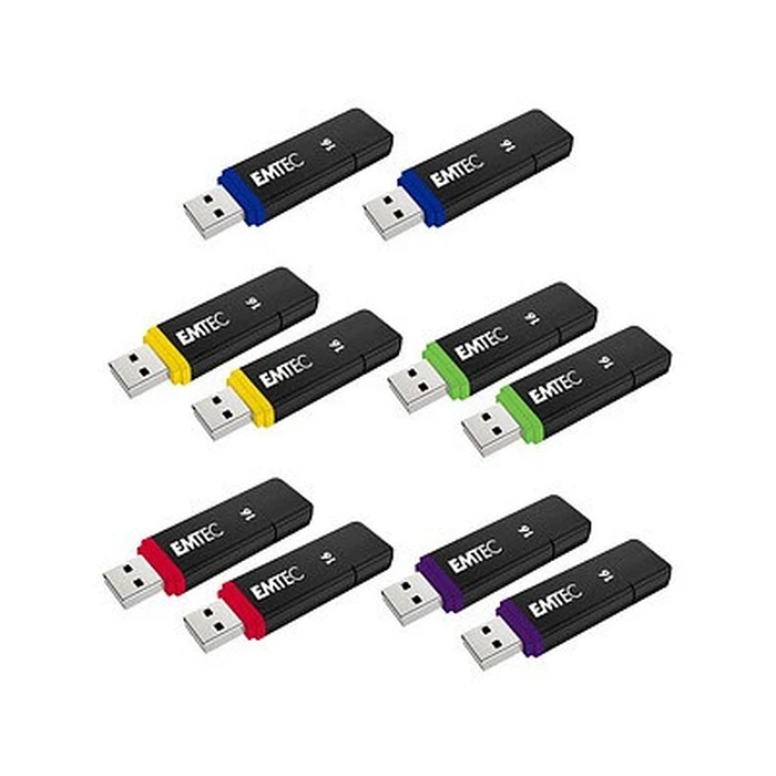 USB Flash Emtec 16GB USB 2.0 10er Pack Color Mix