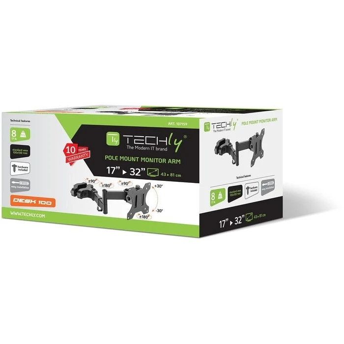 Βάση Monitor Techly Masthalter for TV LED LCD 17"-32", Black