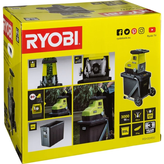 Ryobi RSH3045U Θρυμματιστής Κλαδιών Ηλεκτρικός 3000 W