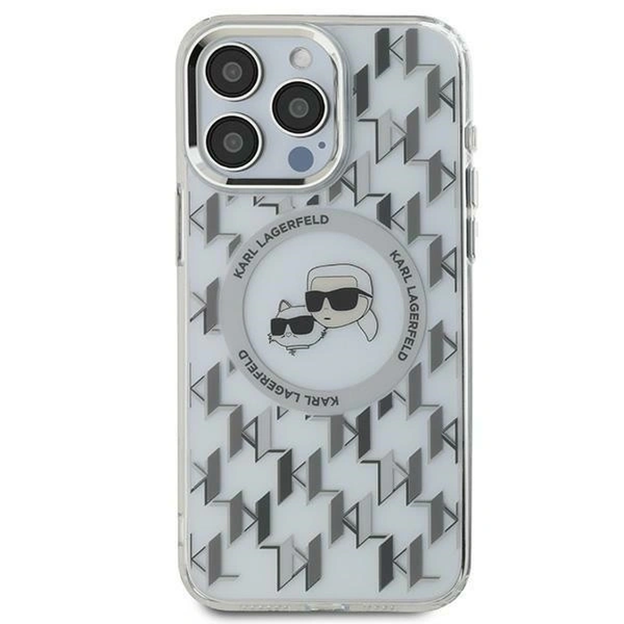 Karl Lagerfeld KLHMP16LHMCKMHT Apple iPhone 16 Pro IML Monogram Karl&Choupette Head MagSafe transparent