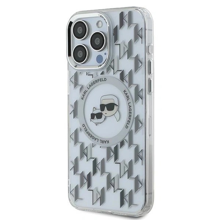 Karl Lagerfeld KLHMP15XHMCKMHT Apple iPhone 15 Pro Max IML Monogram Karl&Choupette Head MagSafe transparent