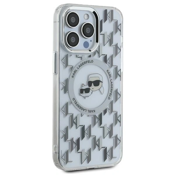 Karl Lagerfeld KLHMP15XHMCKMHT Apple iPhone 15 Pro Max IML Monogram Karl&Choupette Head MagSafe transparent