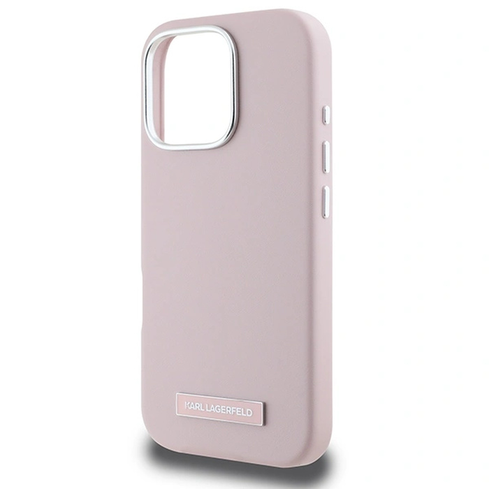 Karl Lagerfeld KLHMP16LPGMSRPP Apple iPhone 16 Pro hardcase FW Metal Plate MagSafe pink
