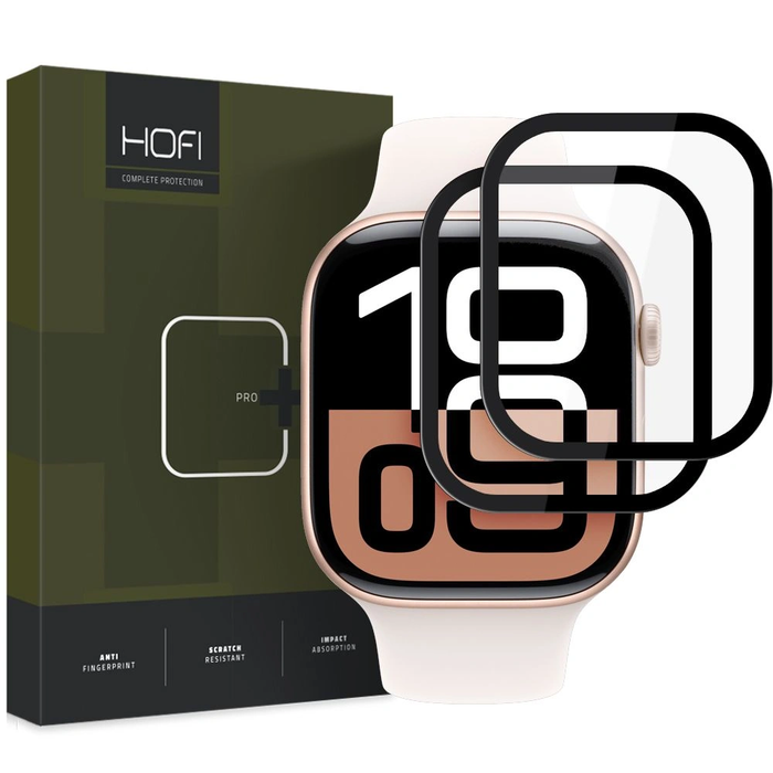 Hybrid glass Hofi Hybrid Pro+ Apple Watch 10 / 11 42mm Black [2 PACK]