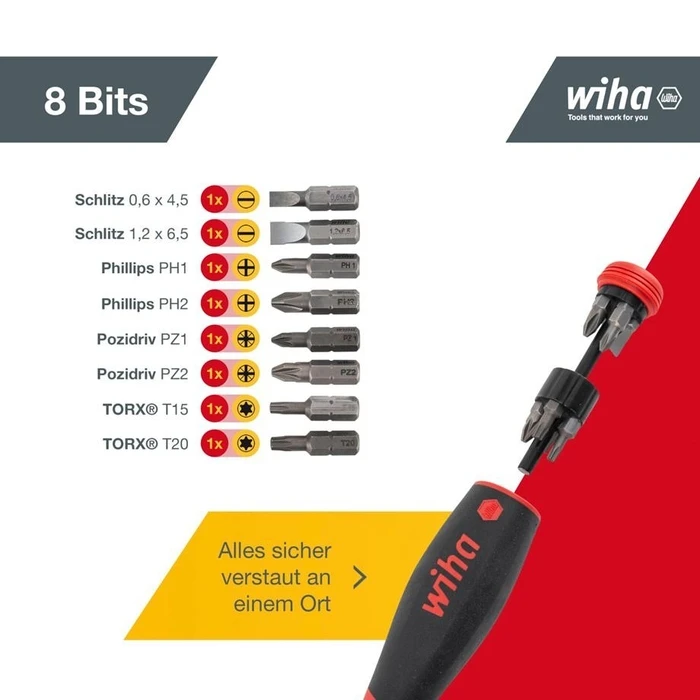 Κατσαβίδια Wiha with bit magazine PocketMax magnetic