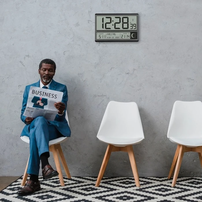 Ρολόι Τοίχου TFA 60.4524.01 Black Digital XL