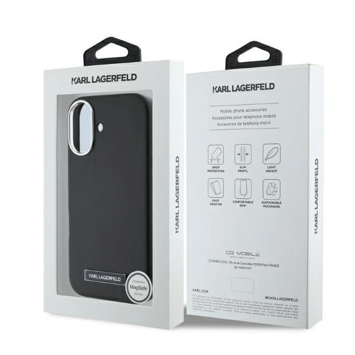 Karl Lagerfeld KLHMP16SPGMSRPK Apple iPhone 16 hardcase FW Metal Plate MagSafe black